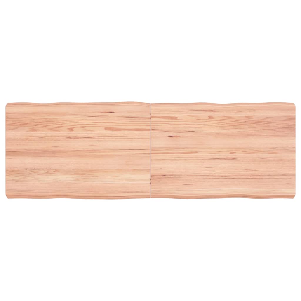 Blat masă, 120x40x(2-6) cm, maro, lemn tratat contur organic