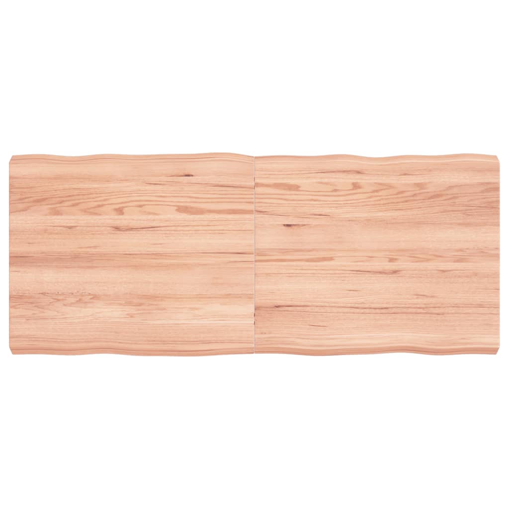 Blat masă, 120x50x(2-6) cm, maro, lemn tratat contur organic