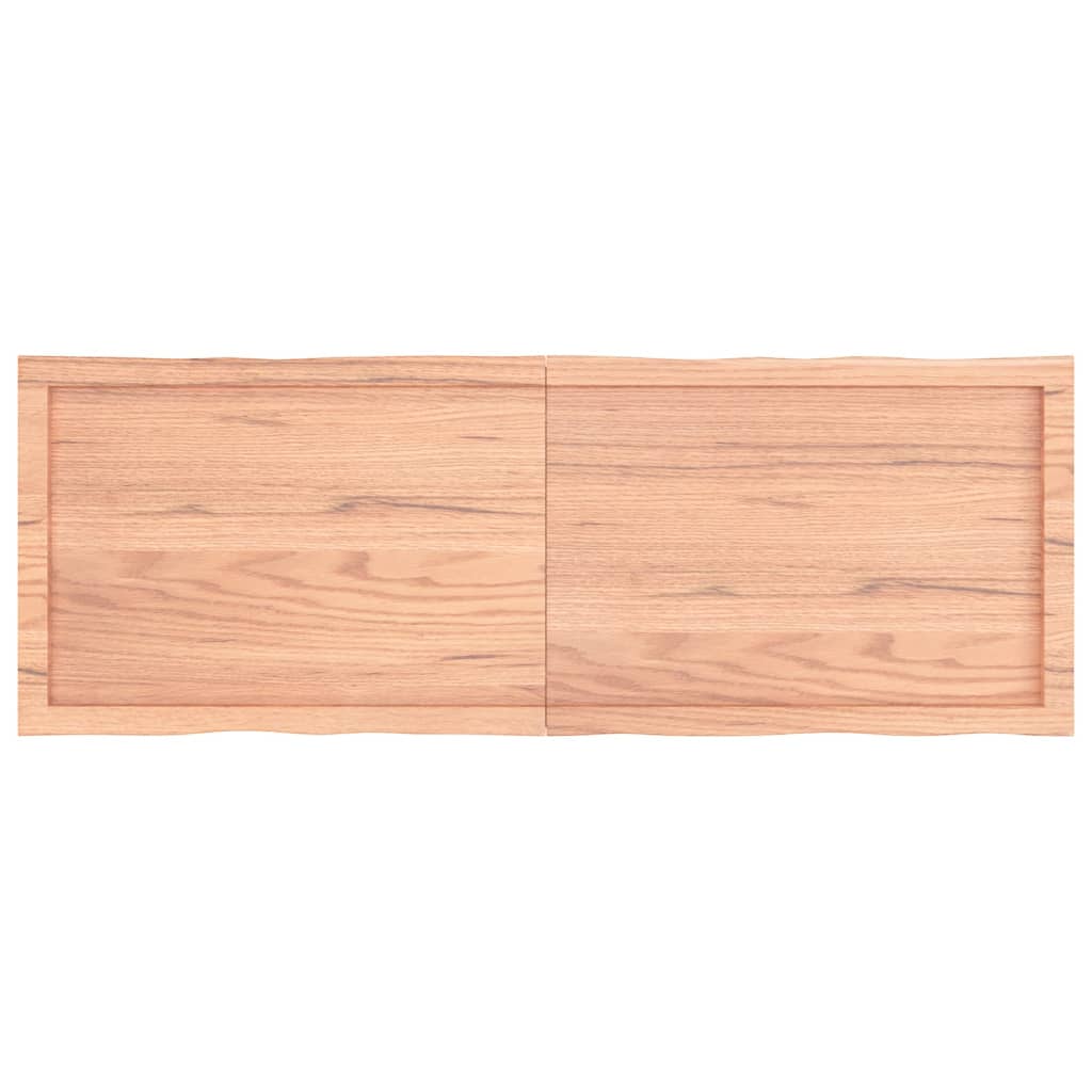 Blat masă, 140x50x(2-4) cm, maro, lemn tratat contur organic