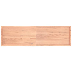 Blat masă, 220x60x(2-4) cm, maro, lemn tratat contur organic