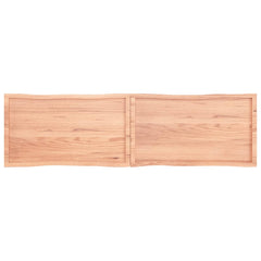 Blat masă, 220x60x(2-6) cm, maro, lemn tratat contur organic