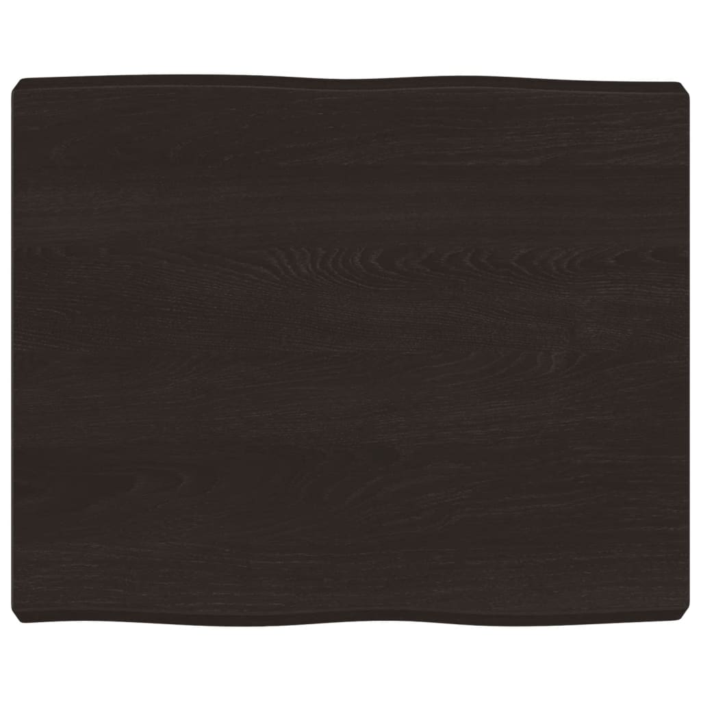 Blat masă, 60x50x(2-6) cm, maro, lemn tratat contur organic