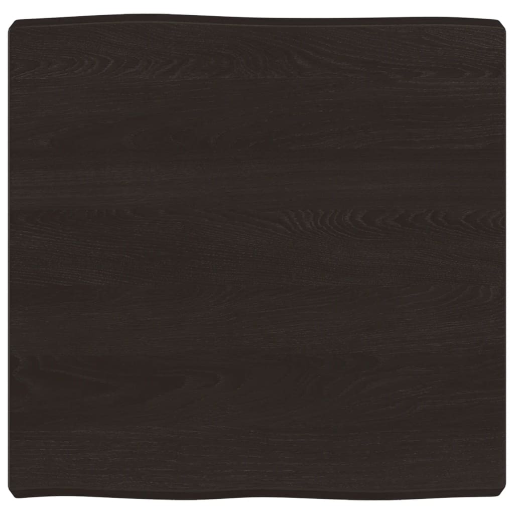 Blat masă, 60x60x(2-6) cm, maro, lemn tratat contur organic