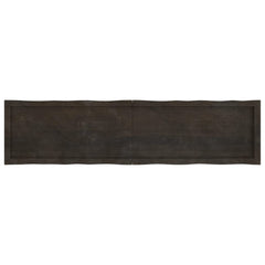 Blat masă, 160x40x(2-6) cm, maro, lemn tratat contur organic