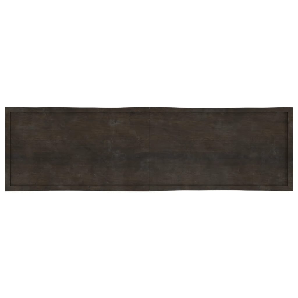 Blat masă, 220x60x(2-6) cm, maro, lemn tratat contur organic