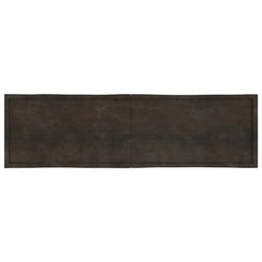 Blat masă, 220x60x(2-6) cm, maro, lemn tratat contur organic