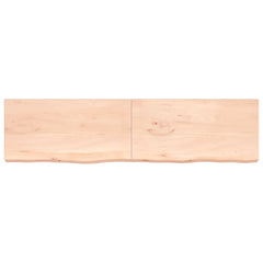 Blat de baie, 200x50x(2-6) cm, lemn masiv netratat