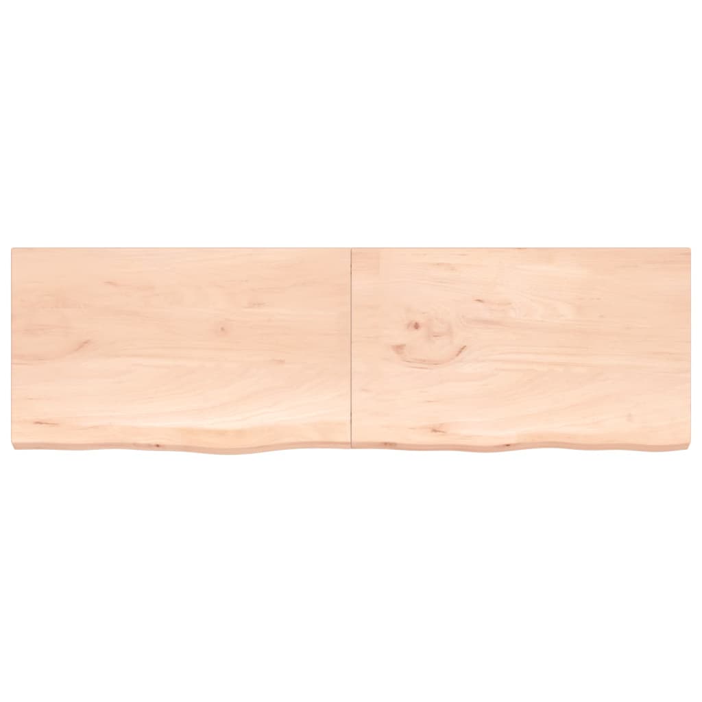 Blat de baie, 200x60x(2-4) cm, lemn masiv netratat