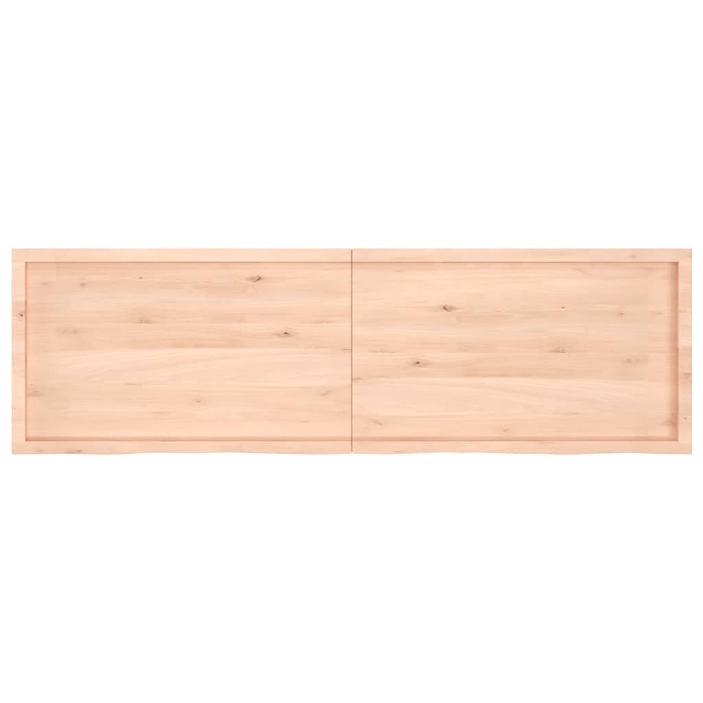 Blat de baie, 200x60x(2-4) cm, lemn masiv netratat