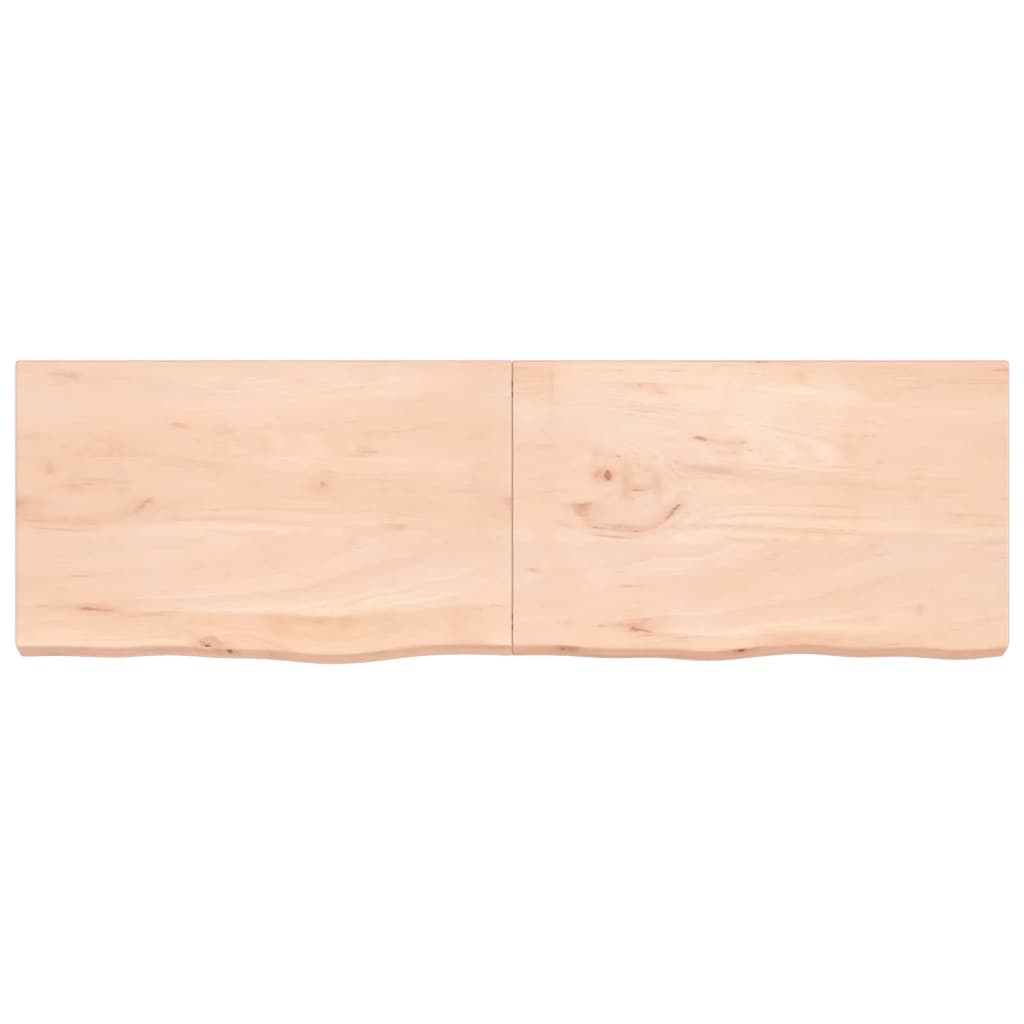 Blat de baie, 200x60x(2-6) cm, lemn masiv netratat