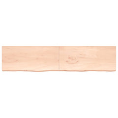 Blat de baie, 220x50x(2-6) cm, lemn masiv netratat