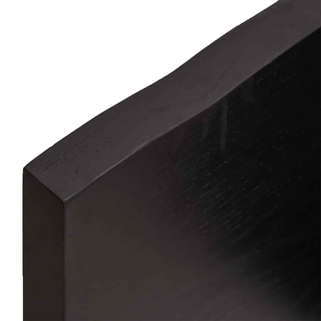 Blat de masă maro 80x50x(2-4) cm, lemn masiv stejar tratat