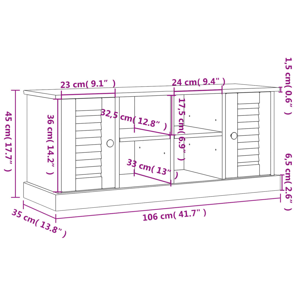 Bancă de pantofi VIGO, alb, 106x35x45 cm, lemn masiv de pin