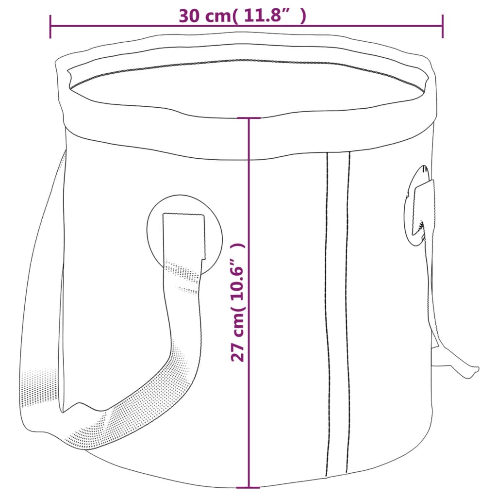 Găleți pliabile, 2 buc., albastru, 20 L, PVC