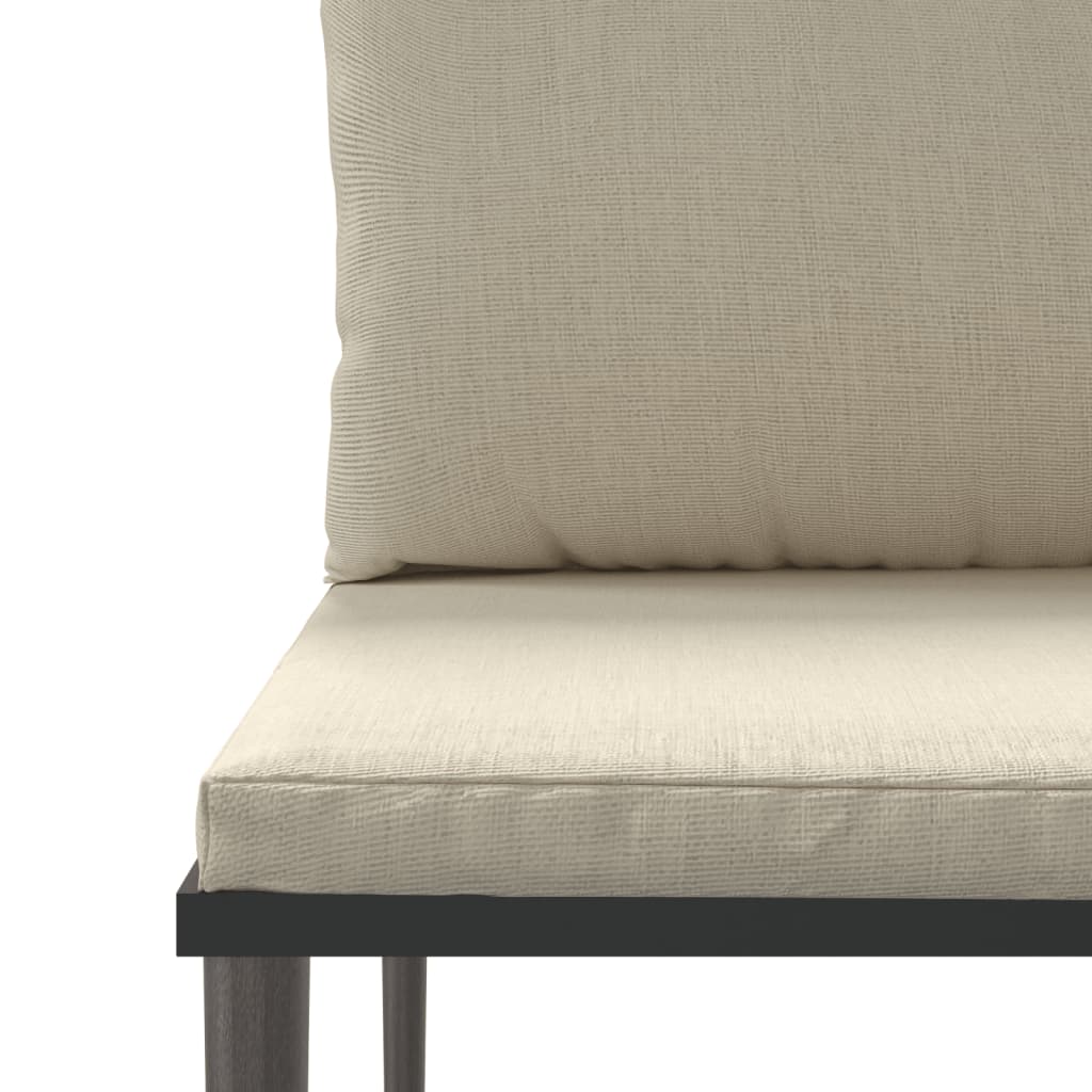 Set mobilier de grădină cu perne, 5 piese, gri, poliratan