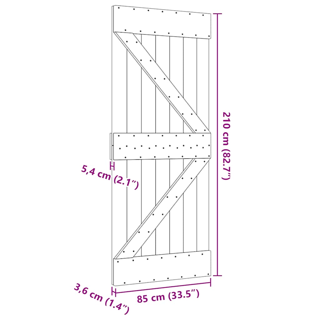 Ușă „NARVIK”, 85x210 cm, lemn masiv de pin