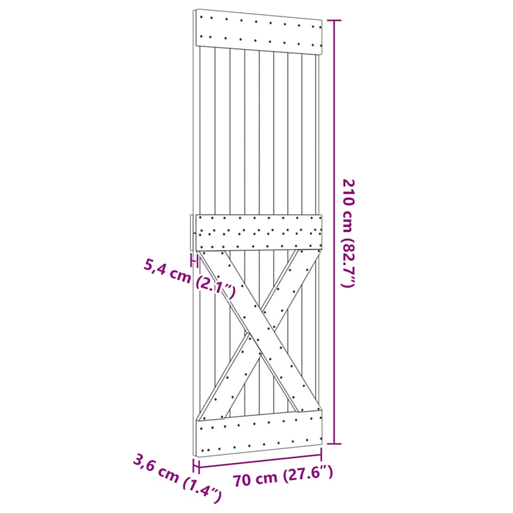Ușă „NARVIK”, 70x210 cm, lemn masiv de pin