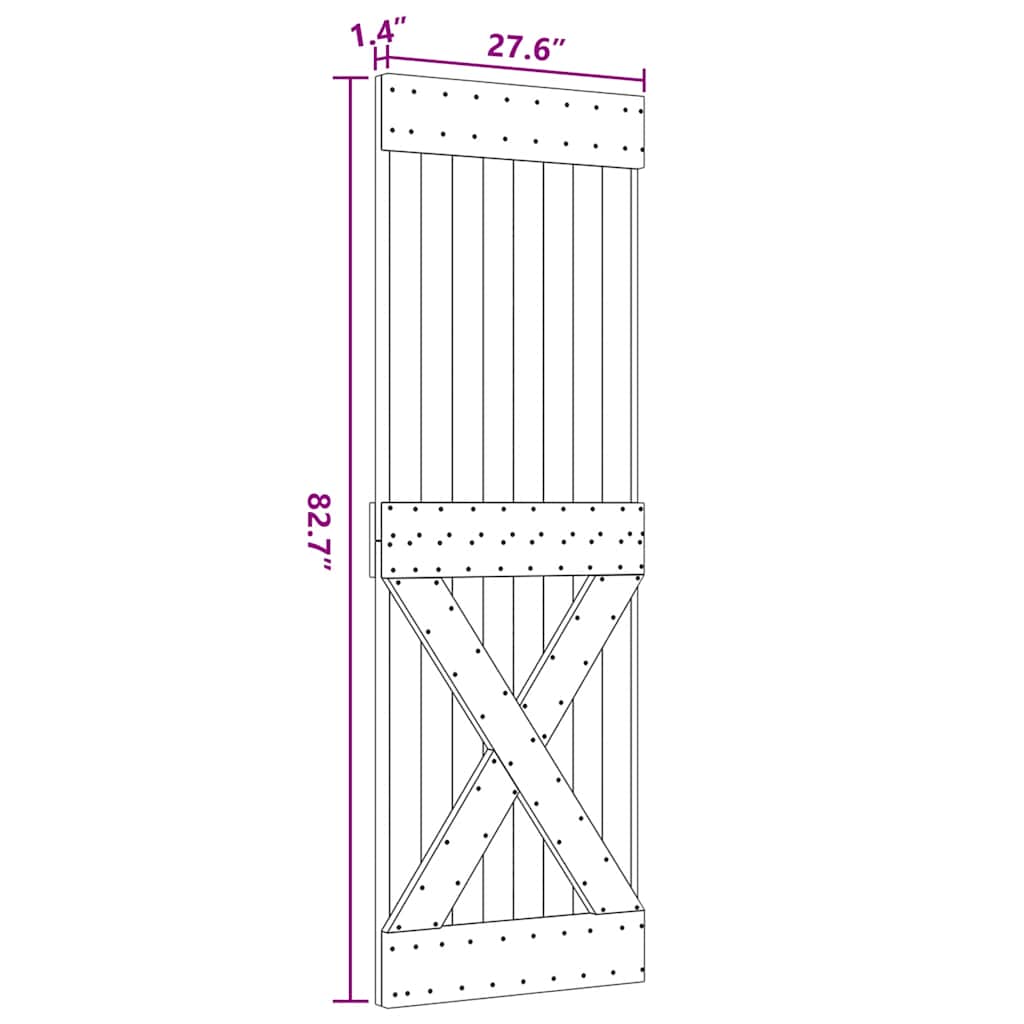 Ușă „NARVIK”, 70x210 cm, lemn masiv de pin