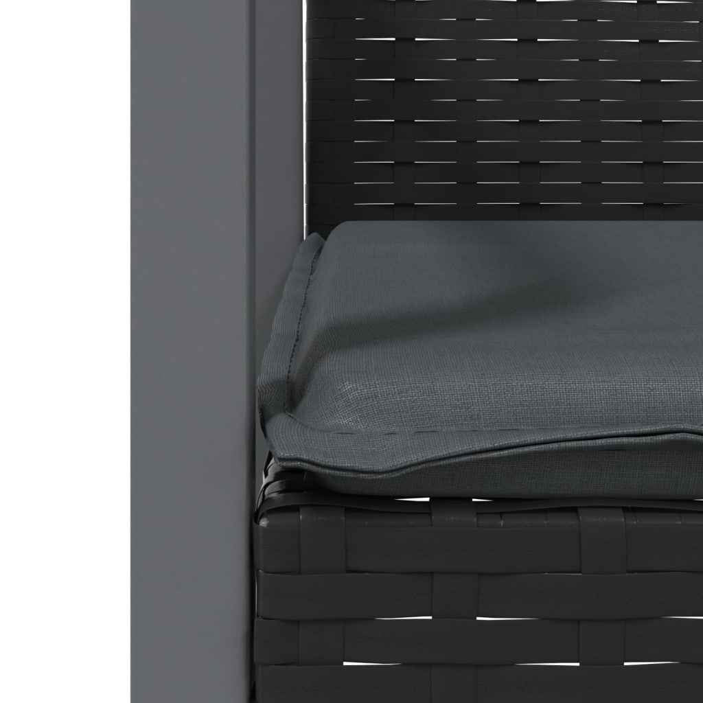 Scaune de grădină cu perne 4 buc. negru 56,5x57x83 cm poliratan