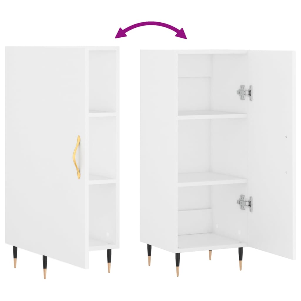 Servantă, alb, 34,5x34x90 cm, lemn compozit