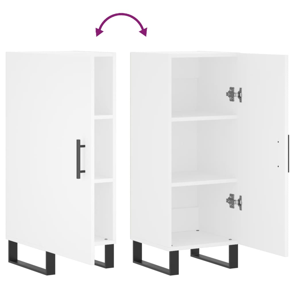 Servantă, alb, 34,5x34x90 cm, lemn compozit