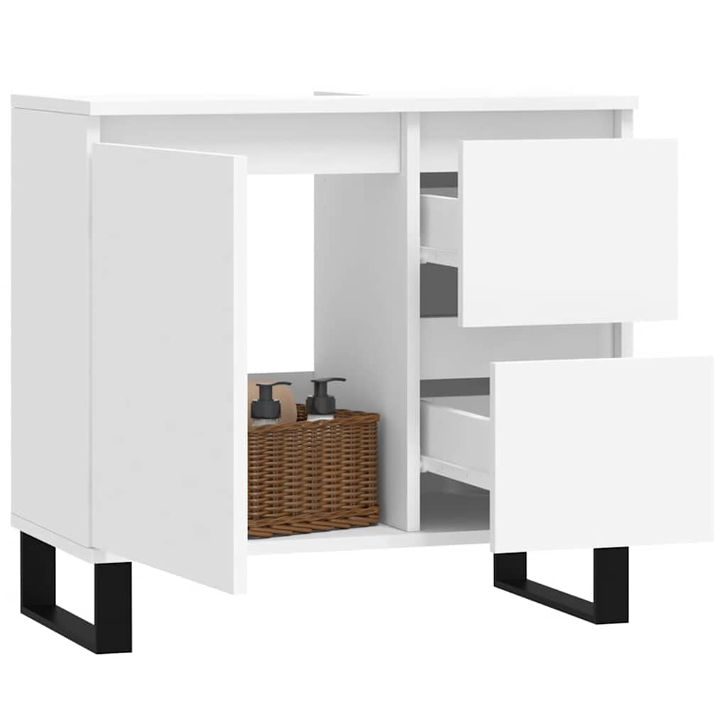 Dulap de baie, alb, 65x33x60 cm, lemn prelucrat