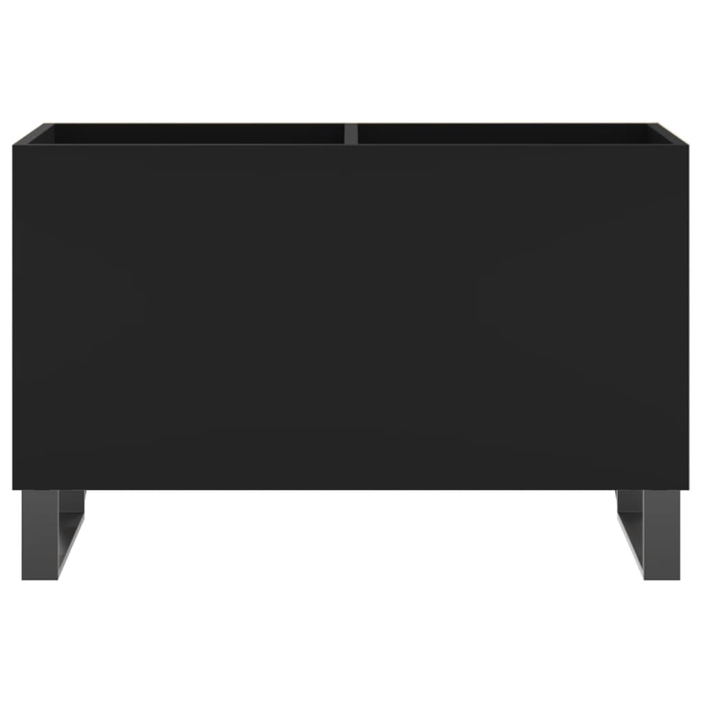 Dulap pentru discuri, negru, 74,5x38x48 cm, lemn prelucrat