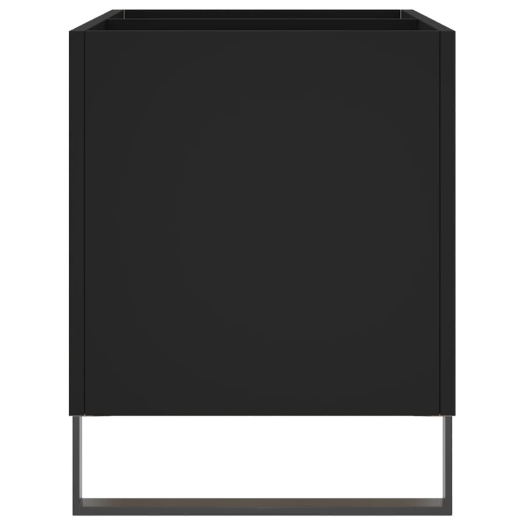 Dulap pentru discuri, negru, 74,5x38x48 cm, lemn prelucrat