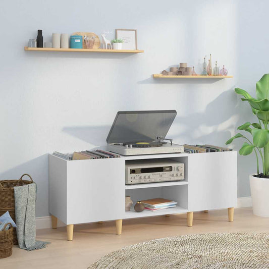 Dulap pentru discuri, alb, 121x38x48 cm, lemn stratificat