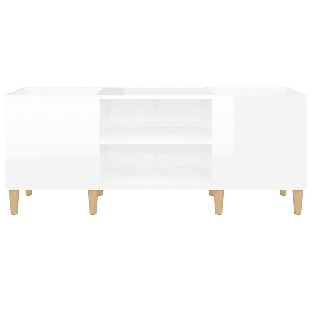 Dulapuri pentru discuri alb lucios 121x38x48 cm, lemn prelucrat