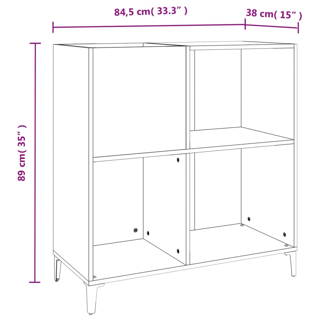 Dulap pentru discuri gri sonoma 84,5x38x89 cm lemn compozit