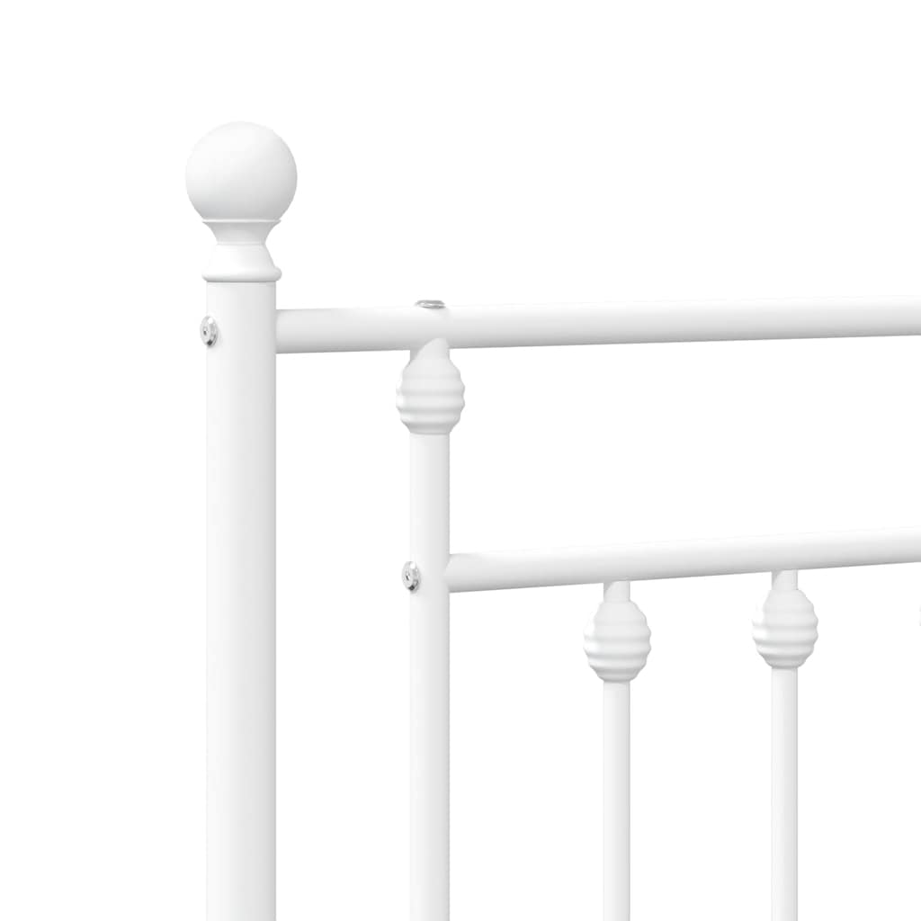 Cadru de pat metalic cu tăblie, alb, 180x200 cm