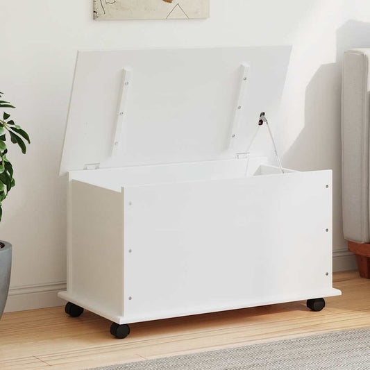 Cufăr depozitare roți, alb, „ALTA” 73x39,5x43 cm lemn masiv pin