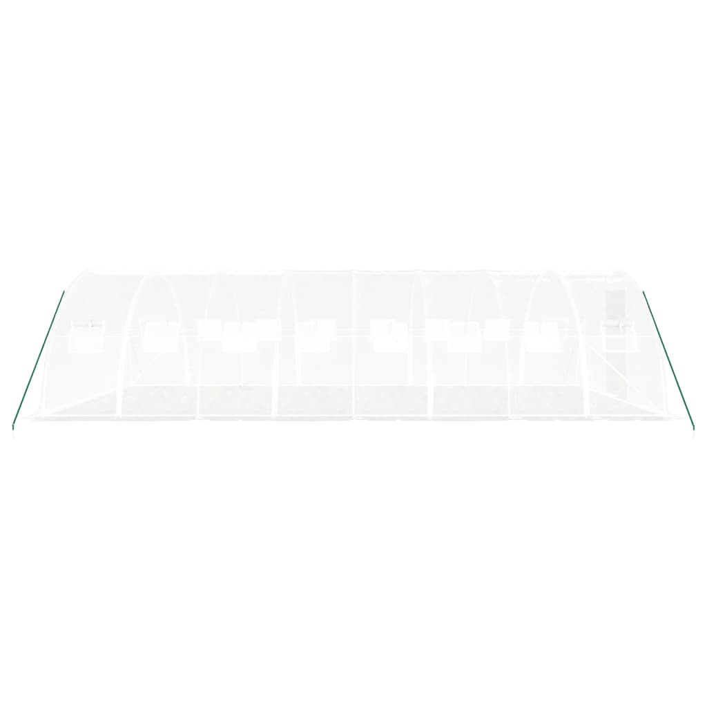 Seră cu cadru din oțel, alb, 32 m², 8x4x2 m