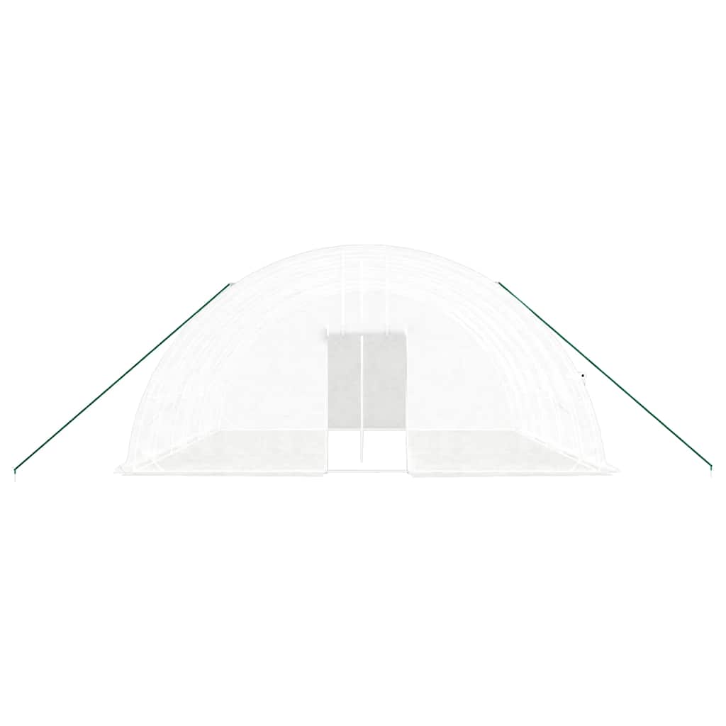 Seră cu cadru din oțel, alb, 36 m², 6x6x2,85 m