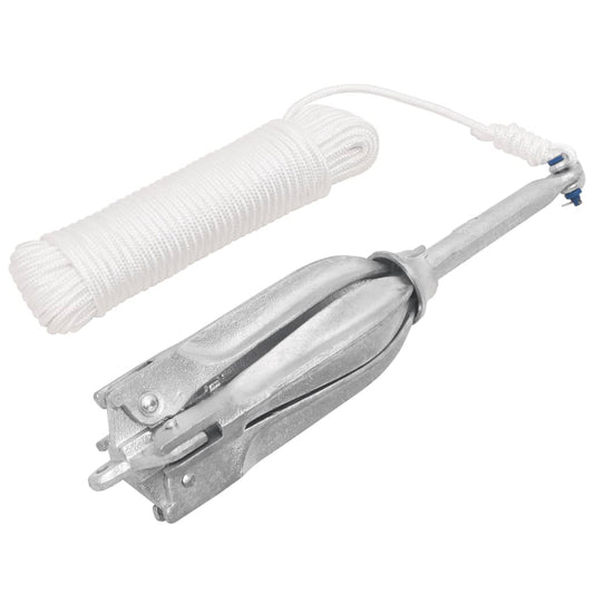 Ancoră pliabilă cu funie, 12 kg, fontă galvanizată la cald