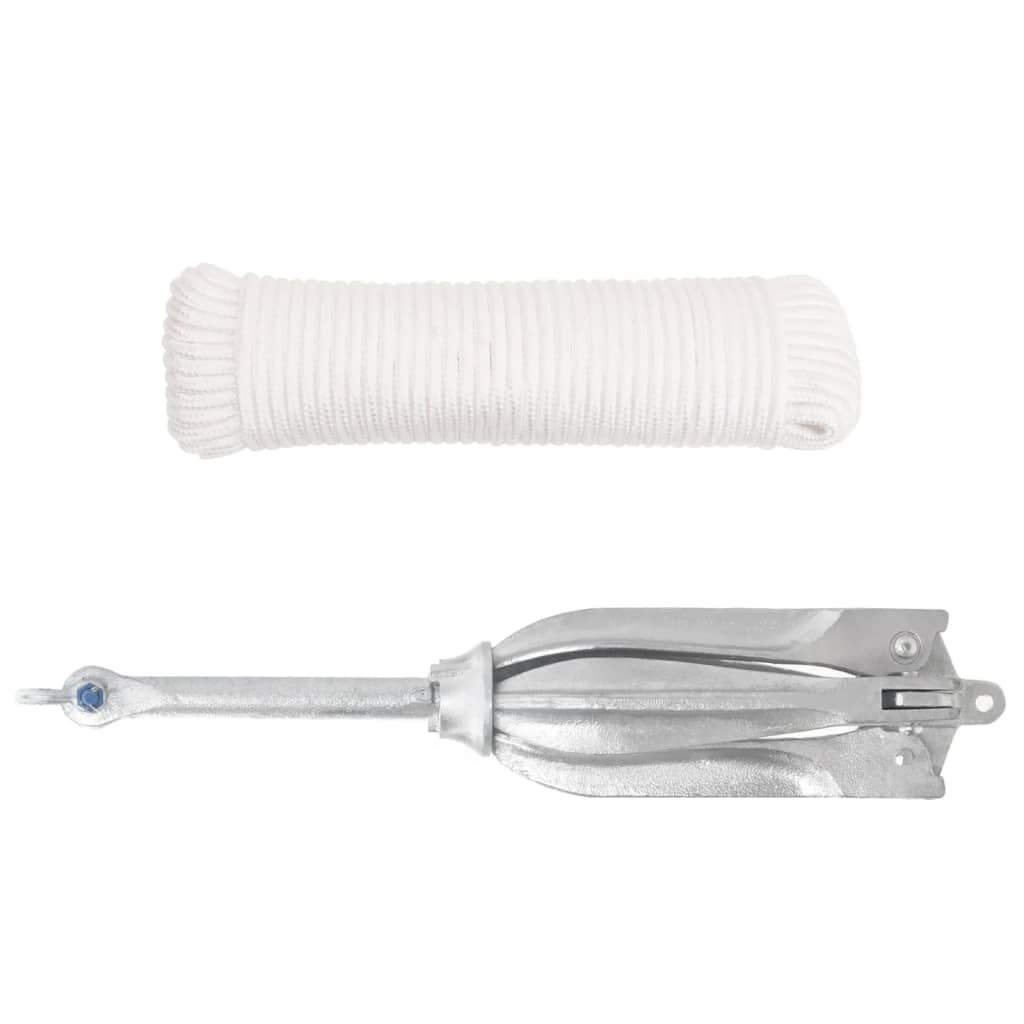 Ancoră pliabilă cu funie, 12 kg, fontă galvanizată la cald