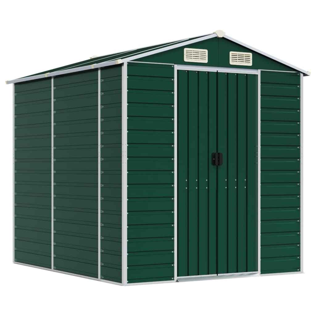 Șopron de grădină verde, 191x215x198 cm, oțel galvanizat