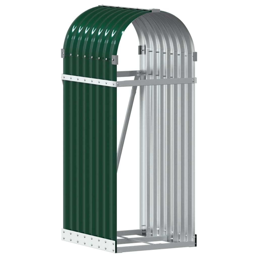 Suport pentru bușteni verde 40x45x100 cm oțel galvanizat