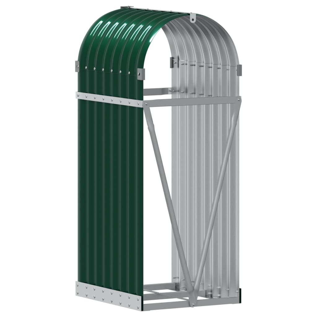 Suport pentru bușteni verde 40x45x100 cm oțel galvanizat