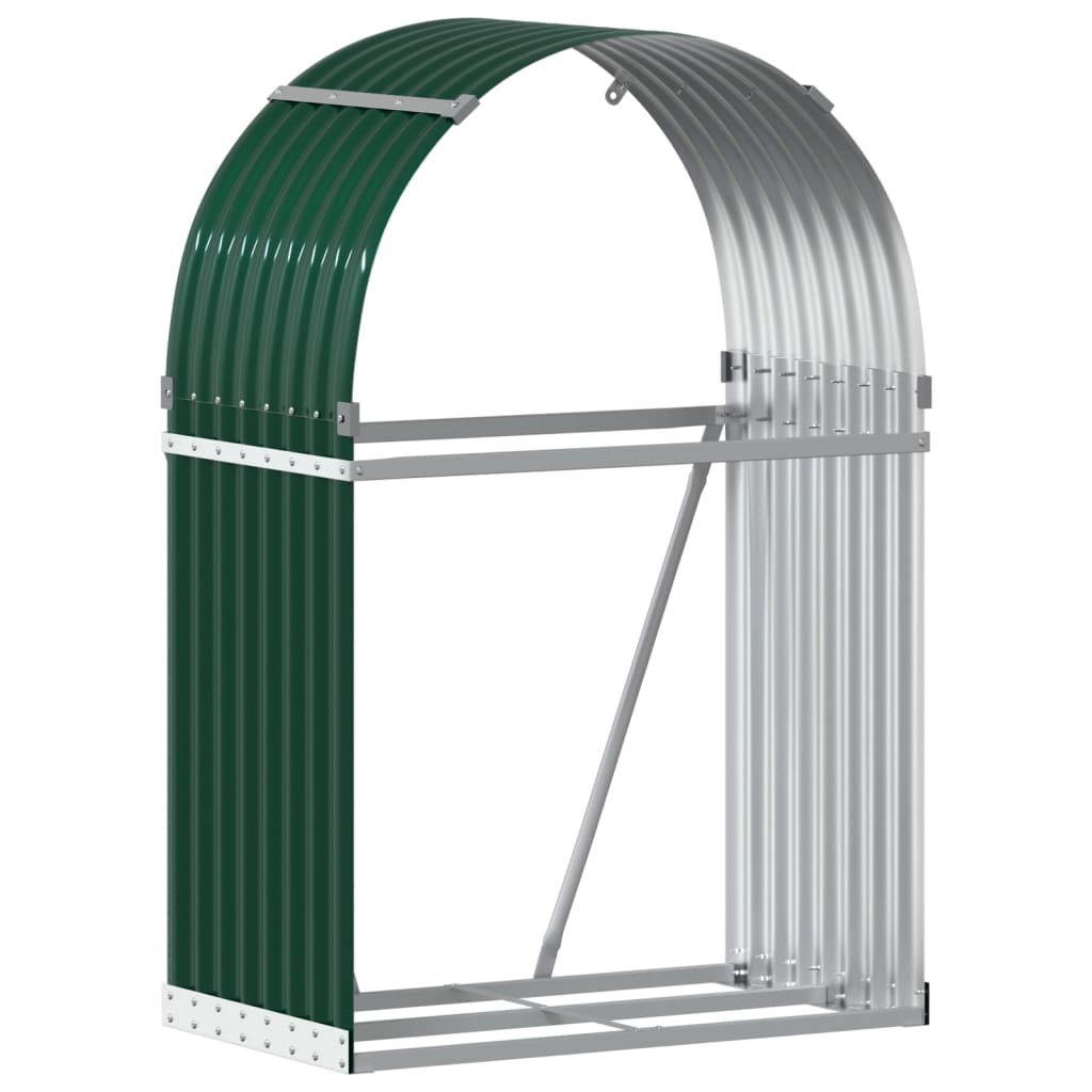 Suport pentru bușteni verde 80x45x120 cm oțel galvanizat