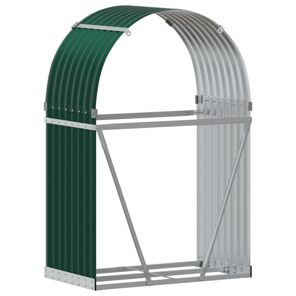 Suport pentru bușteni verde 80x45x120 cm oțel galvanizat