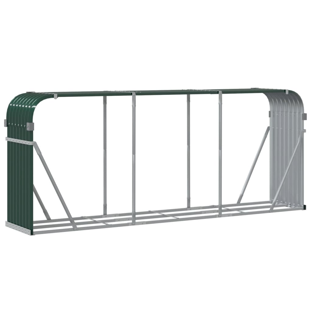 Suport pentru bușteni verde 234x45x100 cm oțel galvanizat