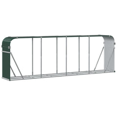 Suport pentru bușteni verde 300x45x100 cm oțel galvanizat