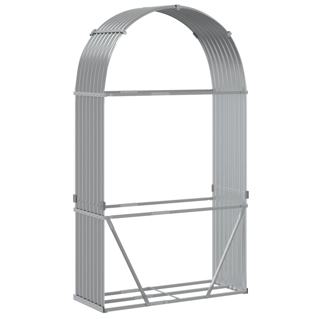 Suport de bușteni, gri deschis, 120x45x210 cm, oțel galvanizat