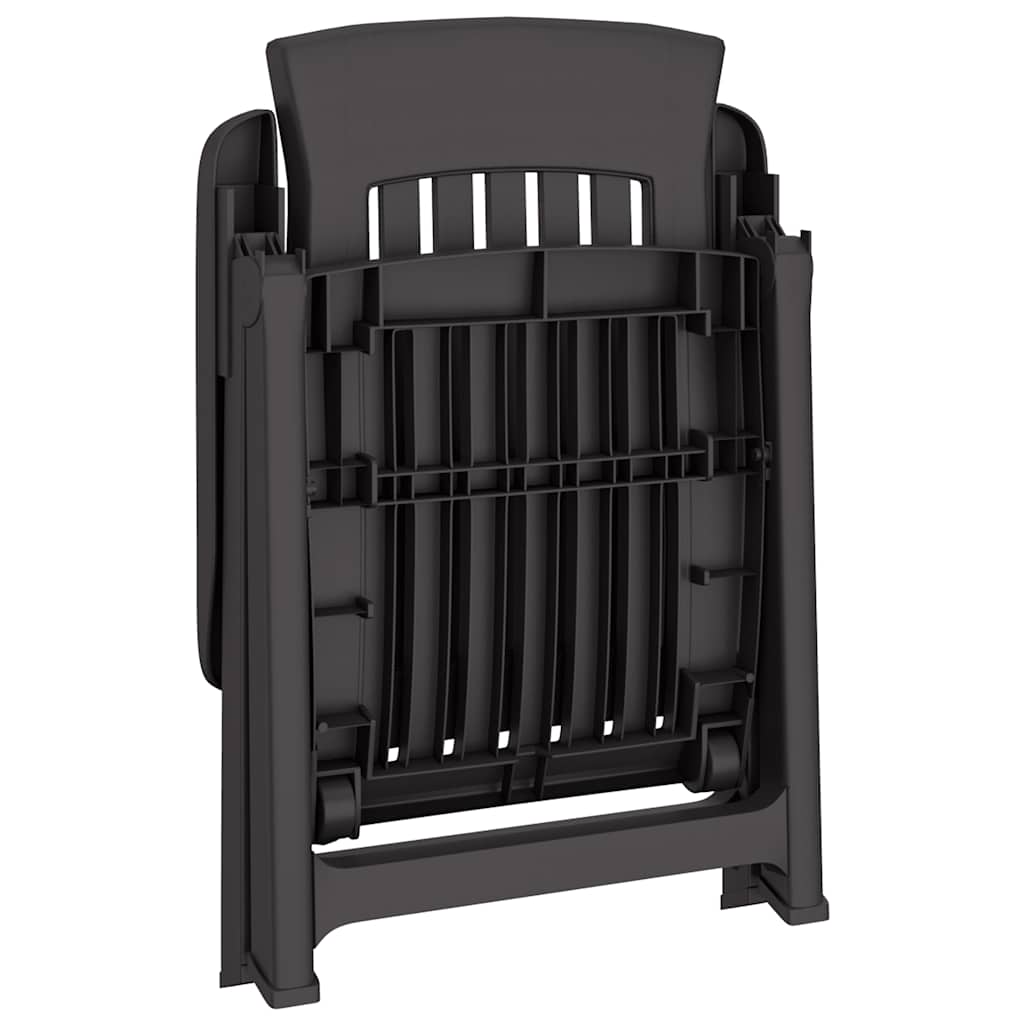 Scaune de grădină rabatabile, 2 buc., antracit, PP