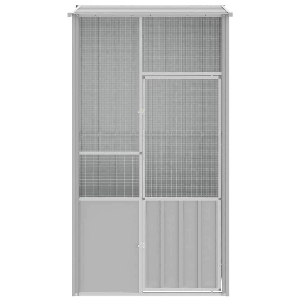 Colivie pentru păsări gri 115x78x200 cm oțel galvanizat