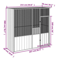 Colivie pentru păsări antracit 215x78x200 cm oțel galvanizat