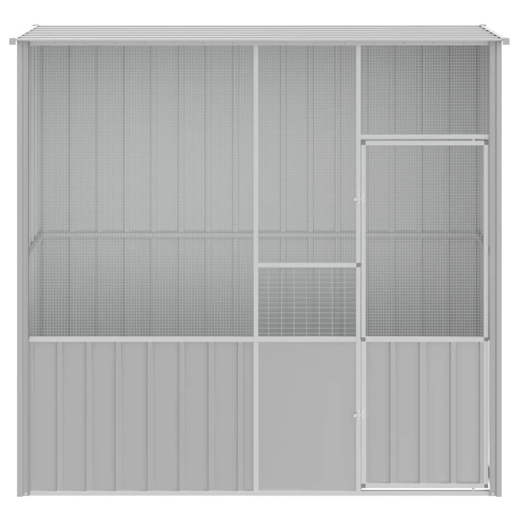 Colivie pentru păsări gri 215x78x200 cm oțel galvanizat