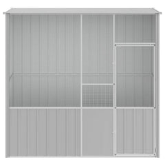 Colivie pentru păsări gri 215x78x200 cm oțel galvanizat